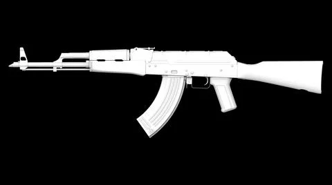 Classic Soviet AK machine gun Stock Illustration