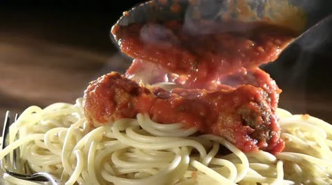 Classic Spaghetti and Meatballs Stock Footage