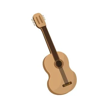Classic Spanish guitar flat. Vector Stock Illustration