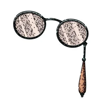 Classic spectacles sketch hand drawn vector Stock Illustration
