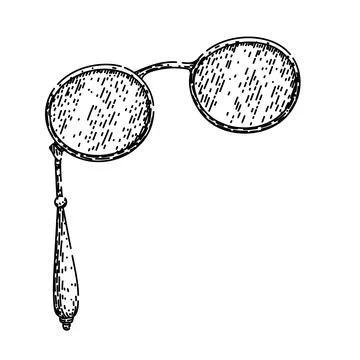 Classic spectacles sketch hand drawn vector Stock Illustration