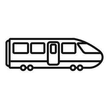 Classic speed train icon outline vector. Modern locomotive Stock Illustration