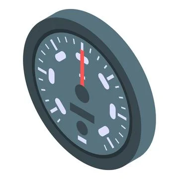Classic speedometer icon, isometric style Stock Illustration