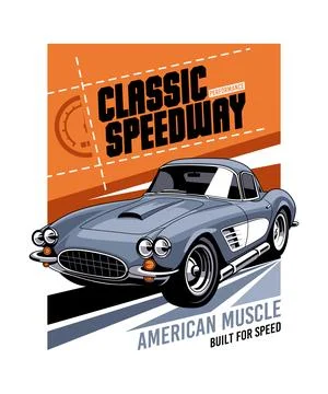 Classic Speedway Stock Illustration