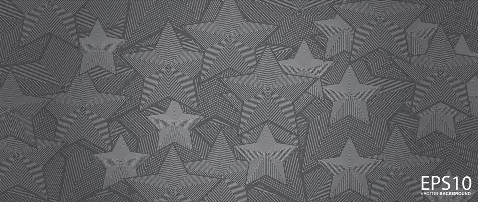 Classic star line vector pattern background. Stock Illustration