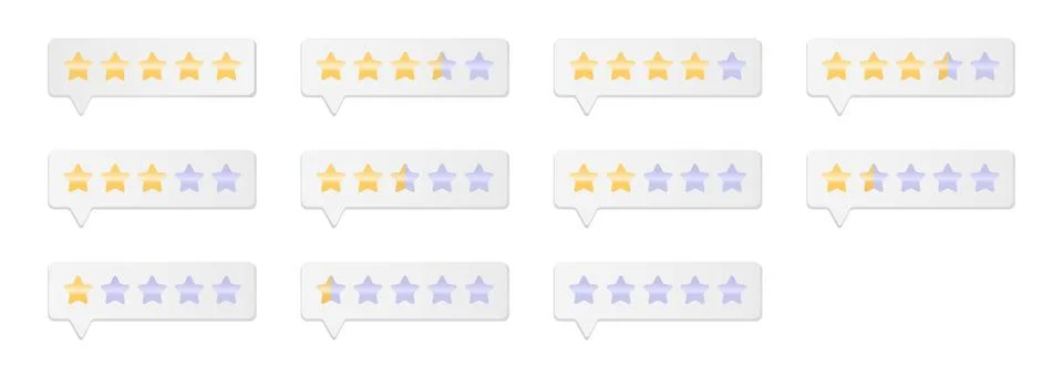Classic star rating with gradient effect Stock Illustration