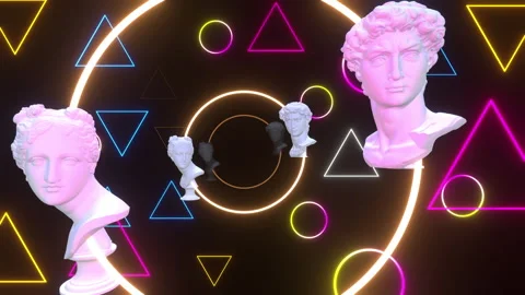 Classic Statue Neon Video stock 301612814