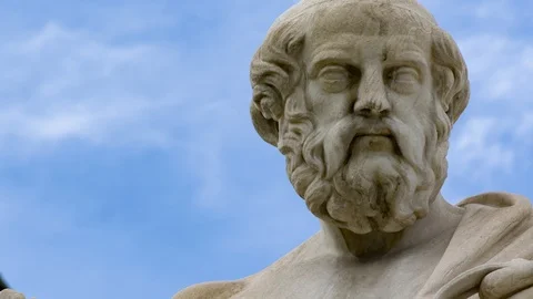 Classic statue Plato close up Stock Footage 119042723