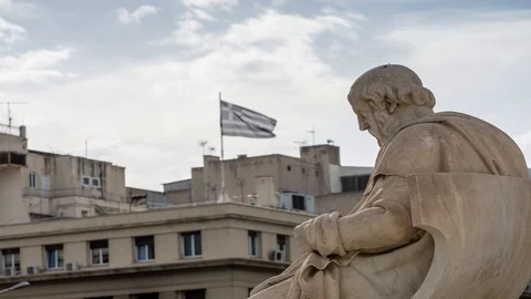 Classic statue of Plato Stock Footage 90667135