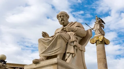 Classic Statue of Plato Stock Footage 107332188