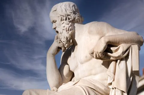 Classic statue of Socrates Stock Photos