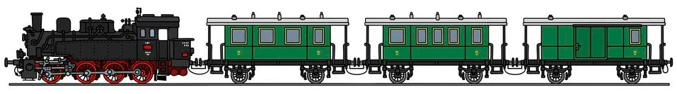 Classic steam train Stock Illustration