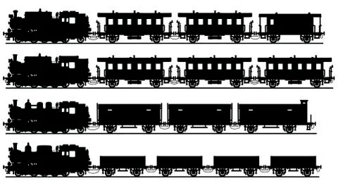 Classic steam trains Stock Illustration
