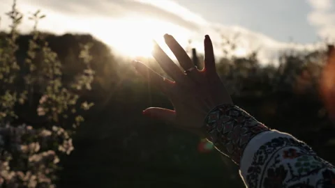 Classic stitched, Traditional needlework, Authentic embroidery Stock-Footage 280049733