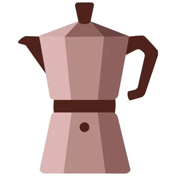 Classic stovetop coffee maker flat vector icon Stock Illustration