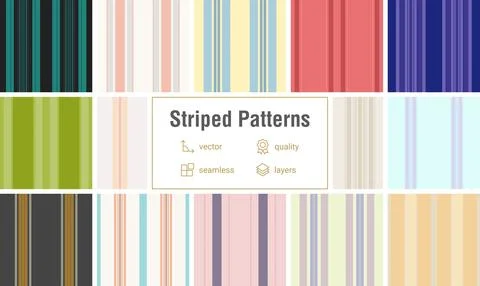 Classic striped bundle for multipurpose female clothing use. Versatile line.. Stock Illustration