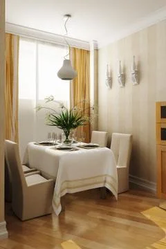 Classic style dining room Stock Illustration
