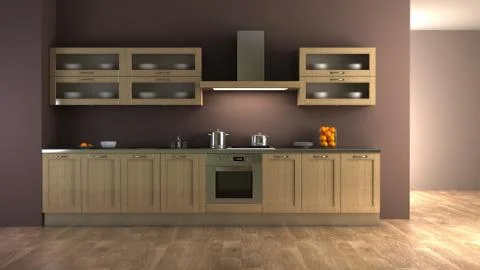 Classic style kitchen interior Stock Photos