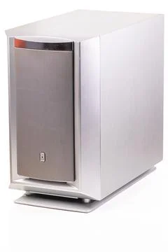 A classic subwoofer, an active lowfrequency speaker designed for home theat.. Stock Photos