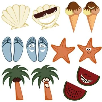 Classic summer icons Stock Illustration