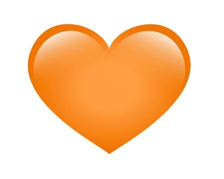 Classic support gradient orange glossy love heart icon, used for expression.. Stock Illustration