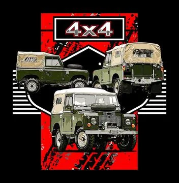 Classic suv from multiple angles Stock Illustration