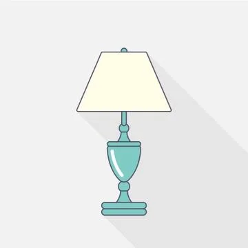 Classic Table lamp. Flat design. Vector illustration Stock Illustration