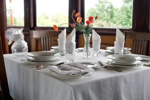 Classic table setting Stock Photos