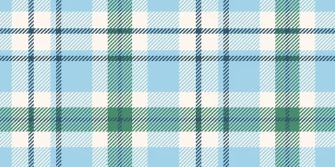 Classic tartan pattern in blue, green, and white with intersecting lines and  Ilustración de archivo