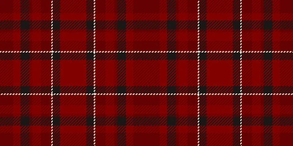 Classic tartan pattern in deep red and black with subtle white lines. Timeles Stock Illustration