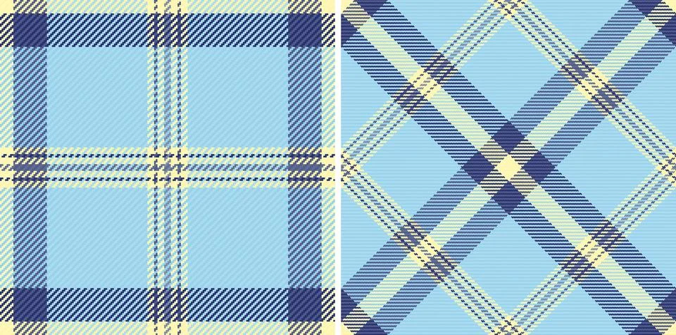Classic tartan pattern design in light blue and yellow. A timeless textile pe Stock Illustration