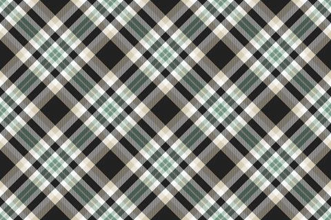 Classic tartan pattern. Diagonal, seamless textile design in green, beige, .. 스톡 일러스트
