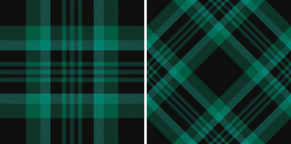 Classic tartan pattern, featuring straight  diagonal designs in green  black. 스톡 일러스트