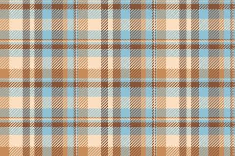 Classic tartan pattern featuring warm brown, beige, and light blue hues. Ve.. Stock Illustration