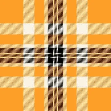 Classic tartan pattern featuring warm orange tones, complemented by black and Stock Illustration