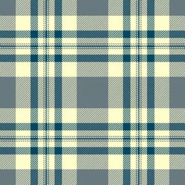 Classic tartan pattern with muted teal, soft yellow, and gray hues. Ideal for Stock Illustration