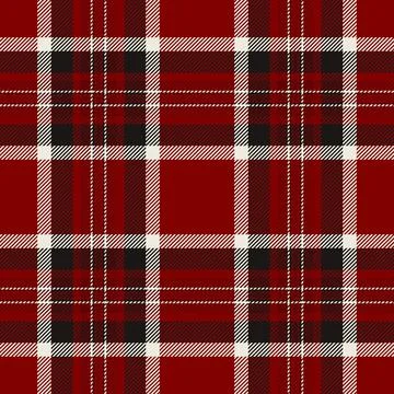 Classic tartan pattern in red, black, and beige. Evokes tradition, warmth, an Stock Illustration