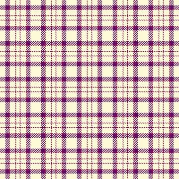 Classic tartan pattern. Seamless fabric texture in beige and purple hues. I.. 스톡 일러스트