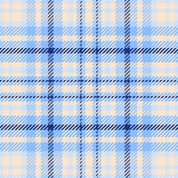 Classic tartan pattern in soft blue and beige hues. A versatile, woven textil Stock Illustration