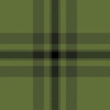 Classic tartan plaid pattern in muted green and black tones. Timeless textile Stock Illustration