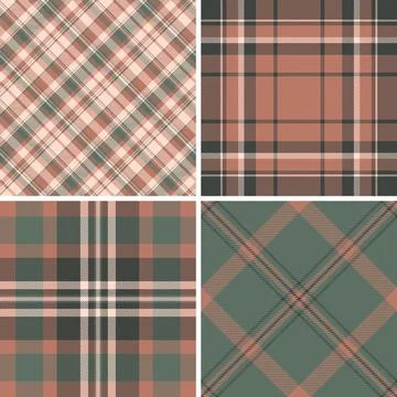 Classic tartan plaid patterns with retro aesthetics. Seamless vector designs  Stock Illustration