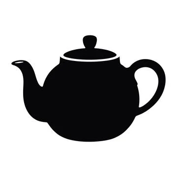 Classic tea kettle silhouette icon for kitchenware and cafe branding Stock Illustration