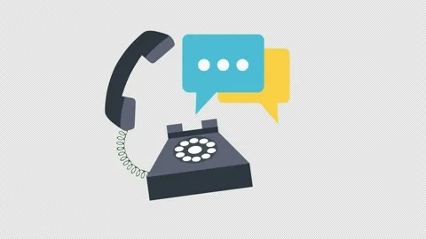 Classic Telephone with Speech Bubbles Representing Customer Support Stock Footage 339780904