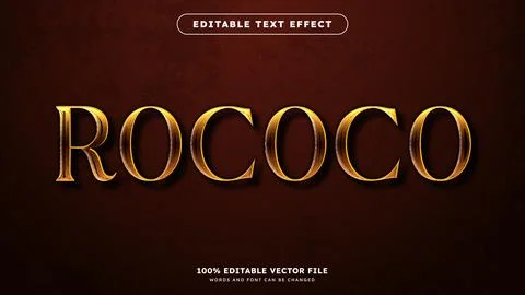 Classic Text Effect Editable Text Gold Metalic Modern Retro Stock Illustration