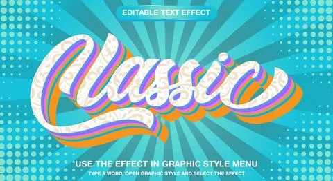 Classic text effect Template with editable Stock Illustration