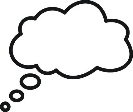 Classic Thought Cloud Outline Stock Illustration
