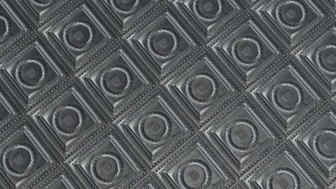 Classic Tin Ceiling Tiles. black textured Video stock 262617784