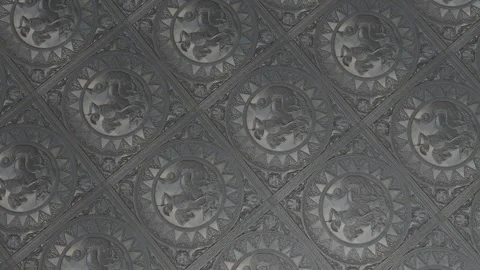 Classic Tin Ceiling Tiles. black textured Stock Footage 262618369