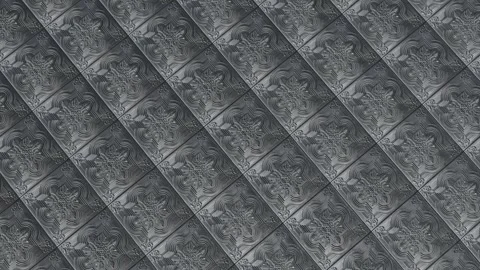 Classic Tin Ceiling Tiles. black textured Stock Footage 262618370