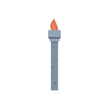 Classic torch is burning brightly with a flame on top Stock Illustration